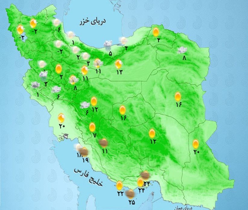 هواشناسی ۱۴۰۳/۱۲/۱۱/ بارش برف و باران در برخی استان ها