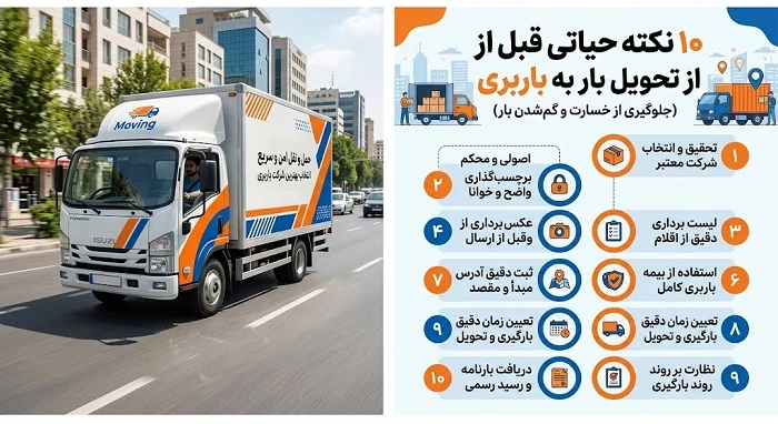 راهنمای کامل تحویل بار به باربری؛ ۱۰ اصل مهم برای ارسال امن و بی‌دردسر