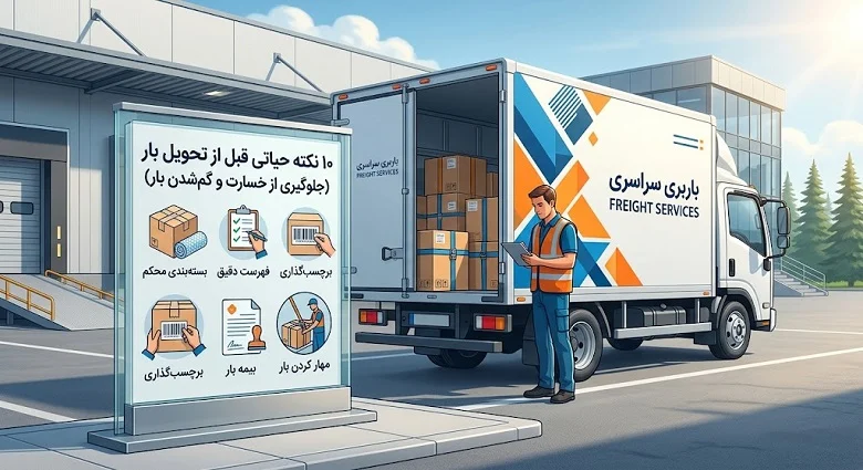 راهنمای کامل تحویل بار به باربری؛ ۱۰ اصل مهم برای ارسال امن و بی‌دردسر